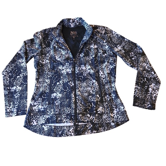 Barco One Zip Up Scrub Jacket Constellation Black White Size Medium - Picture 1 of 11
